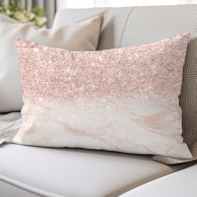 Roze Goud Blush Roze Marmer Kussen (Creator heeft geüpload)