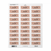 Roze Goud Blush Roze Moderne Glam Damast Etiket (Full Sheet)