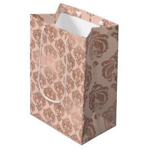 Roze Goud Blush Roze Moderne Glam Damast Medium Cadeauzakje