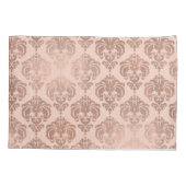 Roze Goud Blush Roze Moderne Glamour Damast Kussensloop (Achterkant)