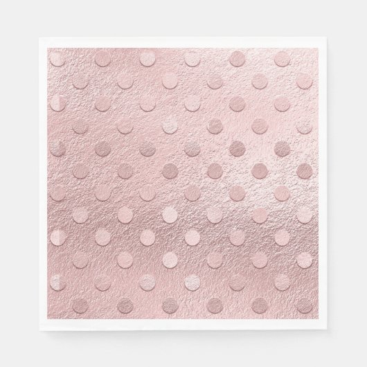 Roze Goud Blush Roze Stippen Servet (Voorkant)