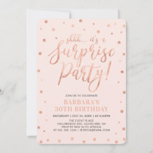 Roze Goud & Blush Verrassingsfeestje voor Vrouwe Kaart