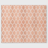 Roze Goud Blush Wit Quatrefoil Glam Cadeaupapier (Vlak)