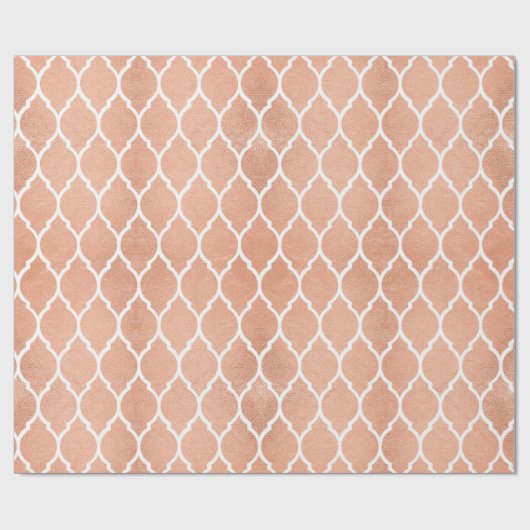 Roze Goud Blush Wit Quatrefoil Glam Cadeaupapier (Vlak)