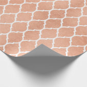 Roze Goud Blush Wit Quatrefoil Glam Cadeaupapier (Hoek)