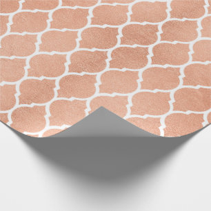 Roze Goud Blush Wit Quatrefoil Glam Cadeaupapier