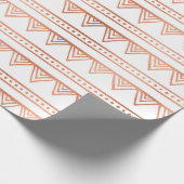 Roze Goud Blush Wit Tribal Strepen Lijnen Cadeaupapier (Hoek)
