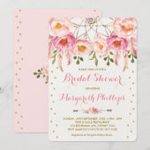  Roze & Goud Boho Dreamcatcher Vrijgezellenfeest Kaart (Voorkant / Achterkant)