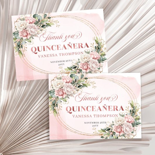 Roze Goud Boho Mis Quince Bedankt Auto