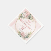 Roze Goud Botanische Quince servetten (Hoek)