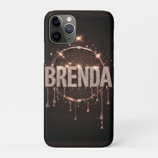 💖 Roze Goud “Brenda” Glow Diamant Drip Glitter Case-Mate iPhone Case (Achterkant)