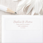Roze Goud Calligrafie Bruiloft Etiket (Insitu)