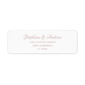 Roze Goud Calligrafie Bruiloft Etiket (Voorkant)