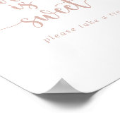 Roze Goud Calligrafie Liefde Is Zoete Bord Poster (Hoek)