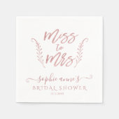 Roze Goud Calligraphy Bruidsfeest Jonggezellenfees Servet (Voorkant)