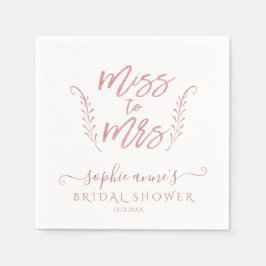 Roze Goud Calligraphy Bruidsfeest Jonggezellenfees Servet