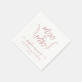 Roze Goud Calligraphy Bruidsfeest Jonggezellenfees Servet (Hoek)