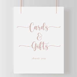 Roze Goud Calligraphy Kaarten en Cadeaus Bord Poster