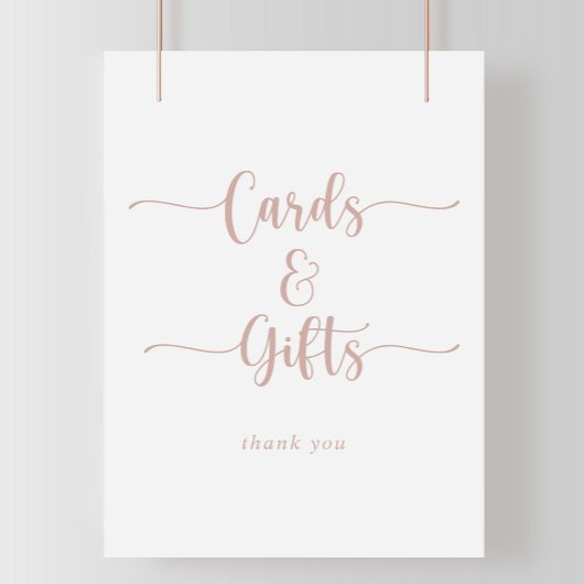 Roze Goud Calligraphy Kaarten en Cadeaus Bord Poster
