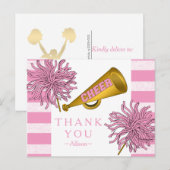 Roze | Goud Cheerleader Meisje Verjaardagsfeest Briefkaart (Voorkant / Achterkant)