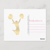 Roze | Goud Cheerleader Meisje Verjaardagsfeest Briefkaart (Achterkant)