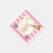 Roze | Goud Cheerleader Meisje Verjaardagsfeest Servet (Hoek)