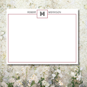 Roze Goud Chic Monogram Briefpapier Notitiekaart Kaart