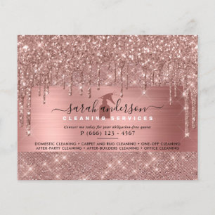 Roze Goud Chic Schoonmaak Diensten Flyer
