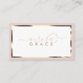 Roze & Goud Chic Visitekaartje (Voorkant)
