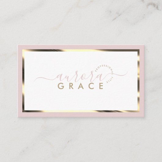 Roze & Goud Chic Visitekaartje (Voorkant)