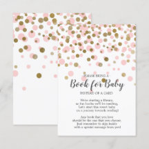 Roze Goud Confetti Baby shower Boek voor Baby