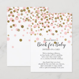 Roze Goud Confetti Baby shower Boek voor Baby Kaart