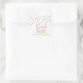 Roze Goud Confetti Baby shower Dank u Sticker (Tas)