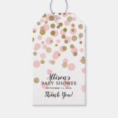 Roze & Goud Confetti Baby shower Favor Gift Label Cadeaulabel (Voorkant)