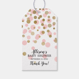 Roze & Goud Confetti Baby shower Favor Gift Label Cadeaulabel