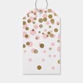 Roze & Goud Confetti Baby shower Favor Gift Label Cadeaulabel (Achterkant)
