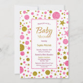 Roze Goud Confetti Baby shower Kaart (Voorkant)