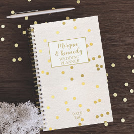 Roze Goud Confetti Bruidspaar Trouwplanner Planner