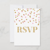 Roze Goud Confetti bruiloft RSVP Kaarten Kaartje (Achterkant)