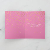 Roze Goud Confetti Kaart (Binnen)