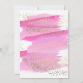 Roze Goud Confetti Modern 21e Verjaardagsuitnodigi Kaart (Achterkant)