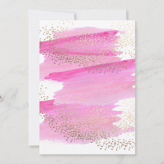 Roze Goud Confetti Modern 21e Verjaardagsuitnodigi Kaart (Achterkant)