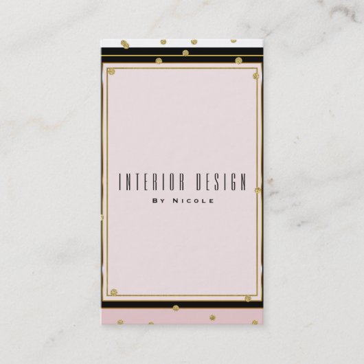 Roze Goud Confetti Modern Elegant Visitekaartje (Voorkant)
