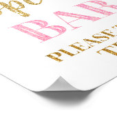 Roze Goud Confetti Popcorn Bar Teken Poster (Hoek)