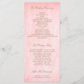 Roze  Goud Confetti Trouwprogramma's Programmakaart (Achterkant)