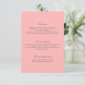 Roze Goud Confetti Wedding Details Informatiekaartje (Staand voorkant)
