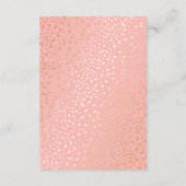 Roze Goud Confetti Wedding Details Informatiekaartje (Achterkant)
