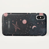 Roze Goud Constellaties | Buitenruimte Monogram Case-Mate iPhone Case (Achterkant (horizontaal))