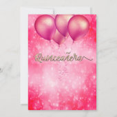 Roze goud Cool glitter String lampjes ballon Kaart (Achterkant)