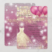 Roze goud Cool glitter String lampjes schitteren Kaart (Voorkant / Achterkant)